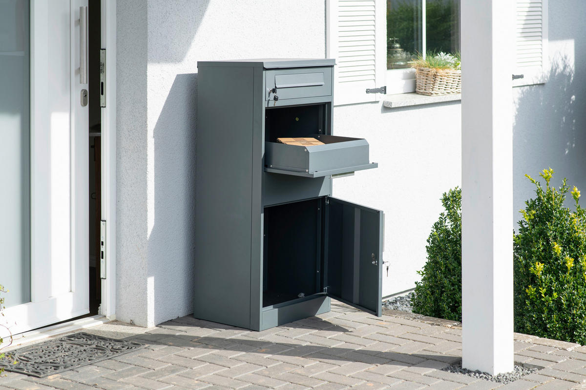 PAKETBOX  - Anthrazit, KONVENTIONELL, Metall (37/50/112cm)
