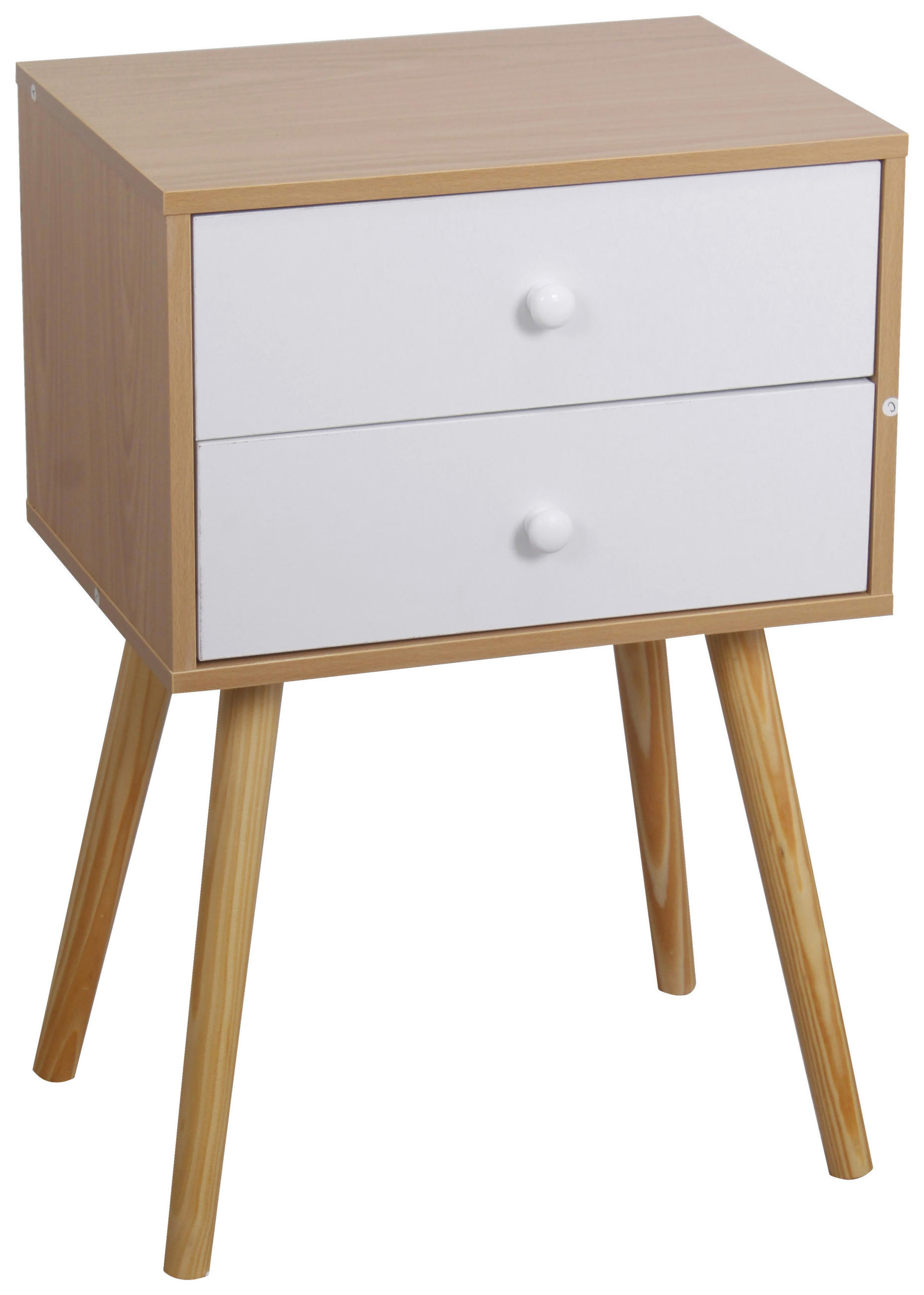 NACHTSCHRANK 40/60/30 cm  - Naturfarben/Weiß, KONVENTIONELL, Holz/Holzwerkstoff (40/60/30cm) - MID.YOU