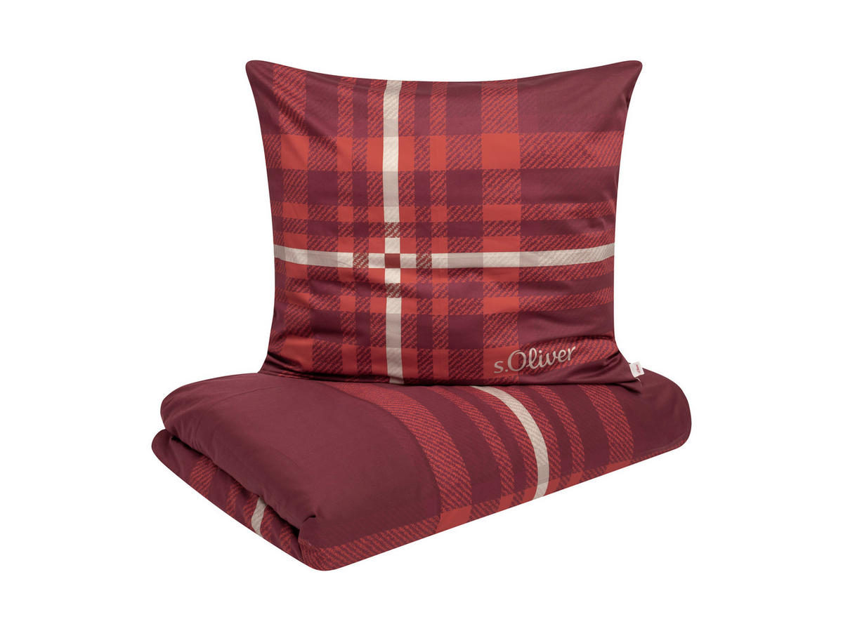 WENDEBETTWÄSCHE Flanell 140/200 cm  - Bordeaux, Basics, Textil (140/200cm) - S. Oliver