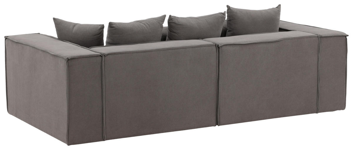 2-SITS SOFFA i plast, textil grå, svart  - grå/svart, Design, textil/plast (232/80/116cm) - Livetastic