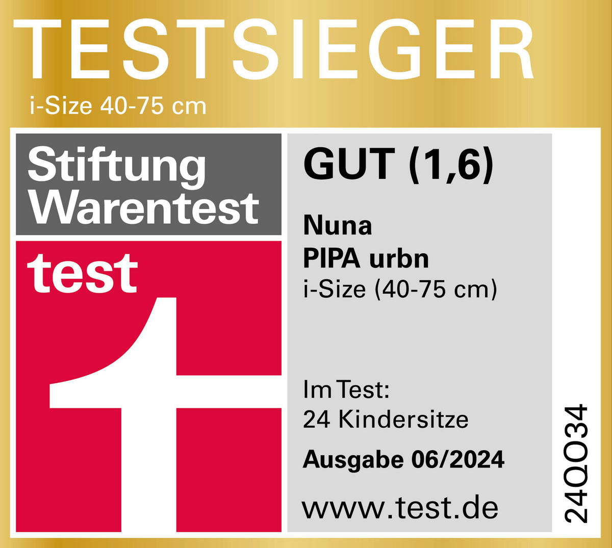 BABYSCHALE Pipa Urbn  - Grau, Basics, Kunststoff/Textil (34/57/65cm) - Nuna