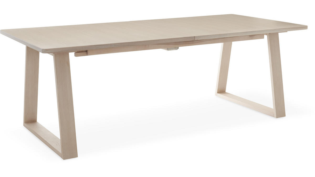 MATBORD vit, ekfärgad rektangulär  utdragbar  - vit/ekfärgad, Design, trä (240/100/75cm) - Best Price