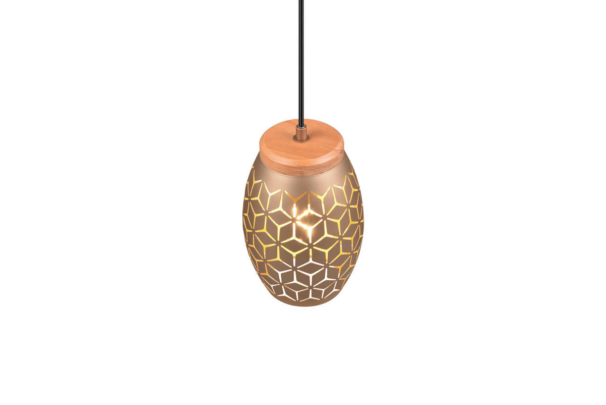 PENDELLEUCHTE 15/150 cm    - Bronzefarben, Konventionell, Holz/Metall (15/150cm)