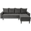 ECKSOFA in Webstoff Dunkelgrau  - Dunkelgrau/Schwarz, Konventionell, Kunststoff/Textil (231/157cm) - P & B