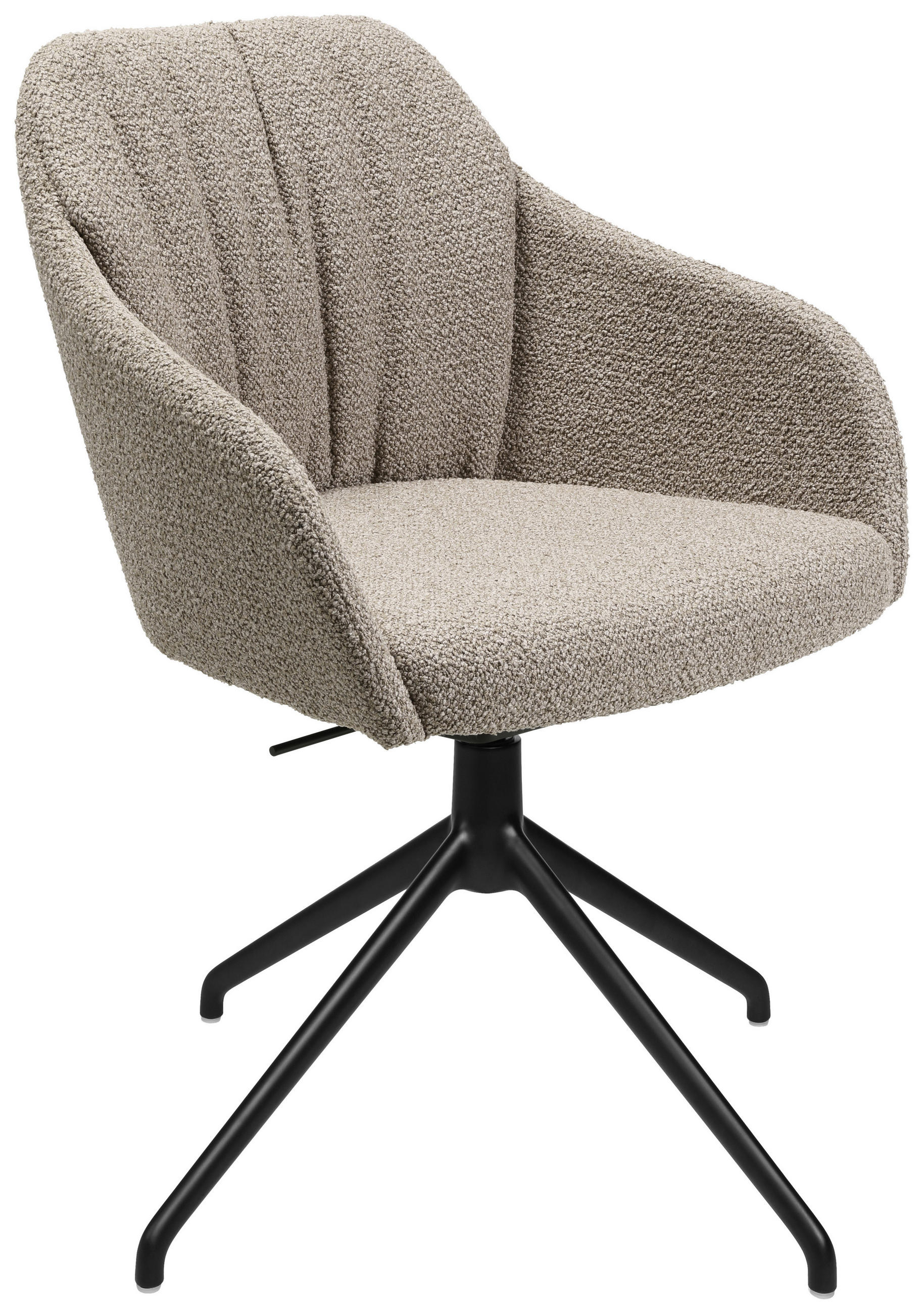 ARMLEHNSTUHL  in Aluminium Flachgewebe  - Schwarz/Naturfarben, Design, Textil/Metall (58/81,5-84,5/60cm) - Johann Jakob