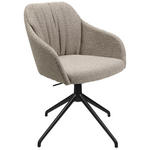 ARMLEHNSTUHL  in Aluminium Flachgewebe  - Schwarz/Naturfarben, Design, Textil/Metall (58/81,5-84,5/60cm) - Johann Jakob