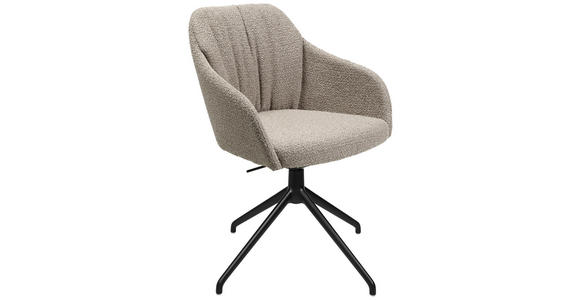 ARMLEHNSTUHL in Aluminium Flachgewebe - Schwarz/Naturfarben, Design, Textil/Metall (58/81,5-84,5/60cm) - Johann Jakob