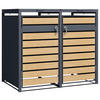 MÜLLTONNENBOX 132/116/80 cm  - Anthrazit/Braun, Konventionell, Metall (132/116/80cm)