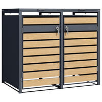 MÜLLTONNENBOX - Anthrazit/Braun, KONVENTIONELL, Metall (132/116/80cm) - Ambia Garden