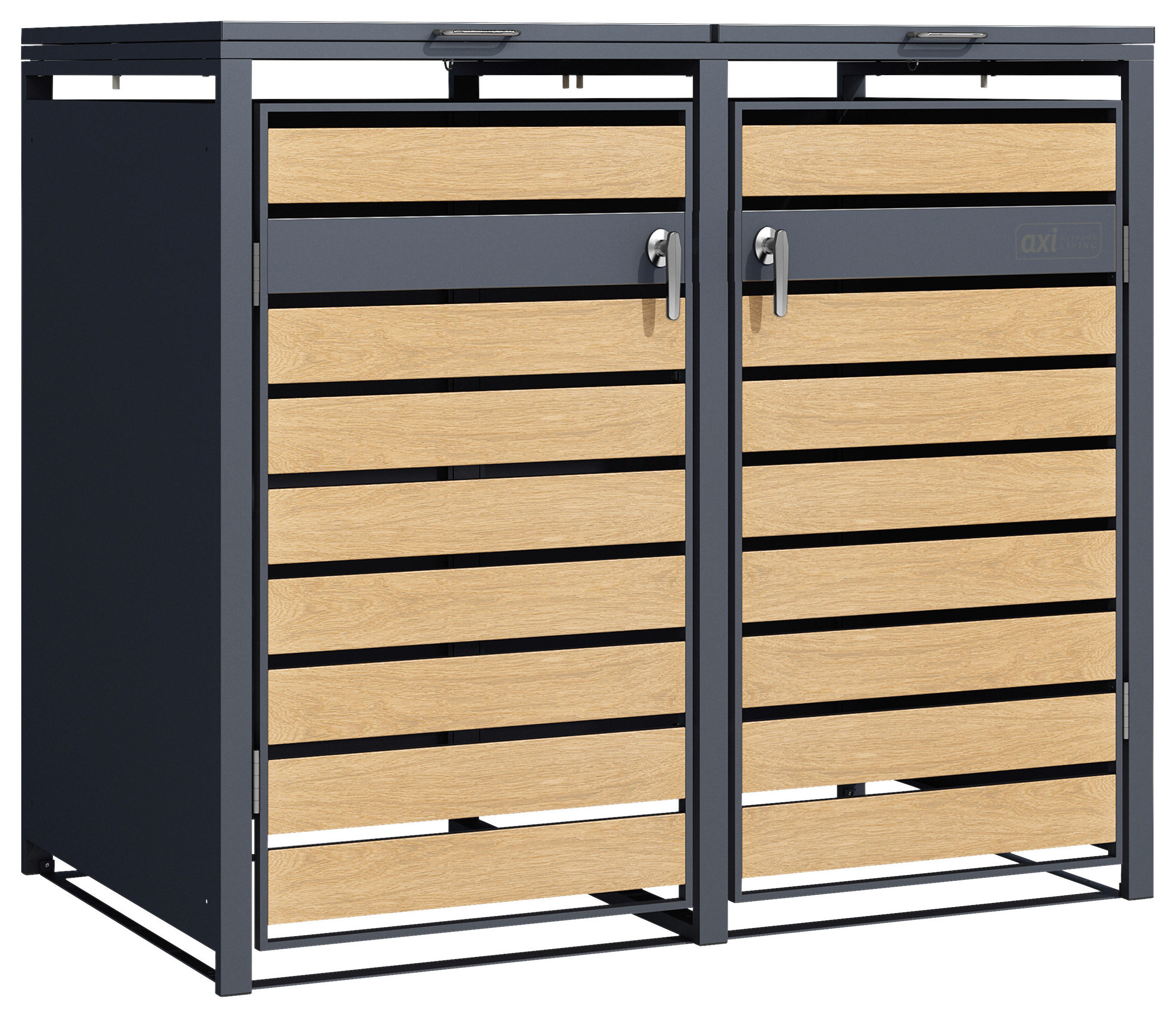 XXXLutz Mülltonnenbox Anthrazit, Braun 132x116x80 cm