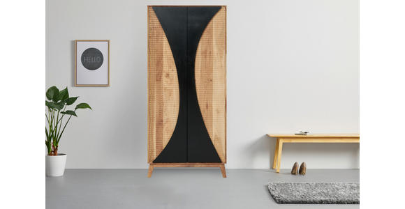 HIGHBOARD  in 80/185/42 cm  - Schwarz/Akaziefarben, Trend, Holz (80/185/42cm) - Landscape