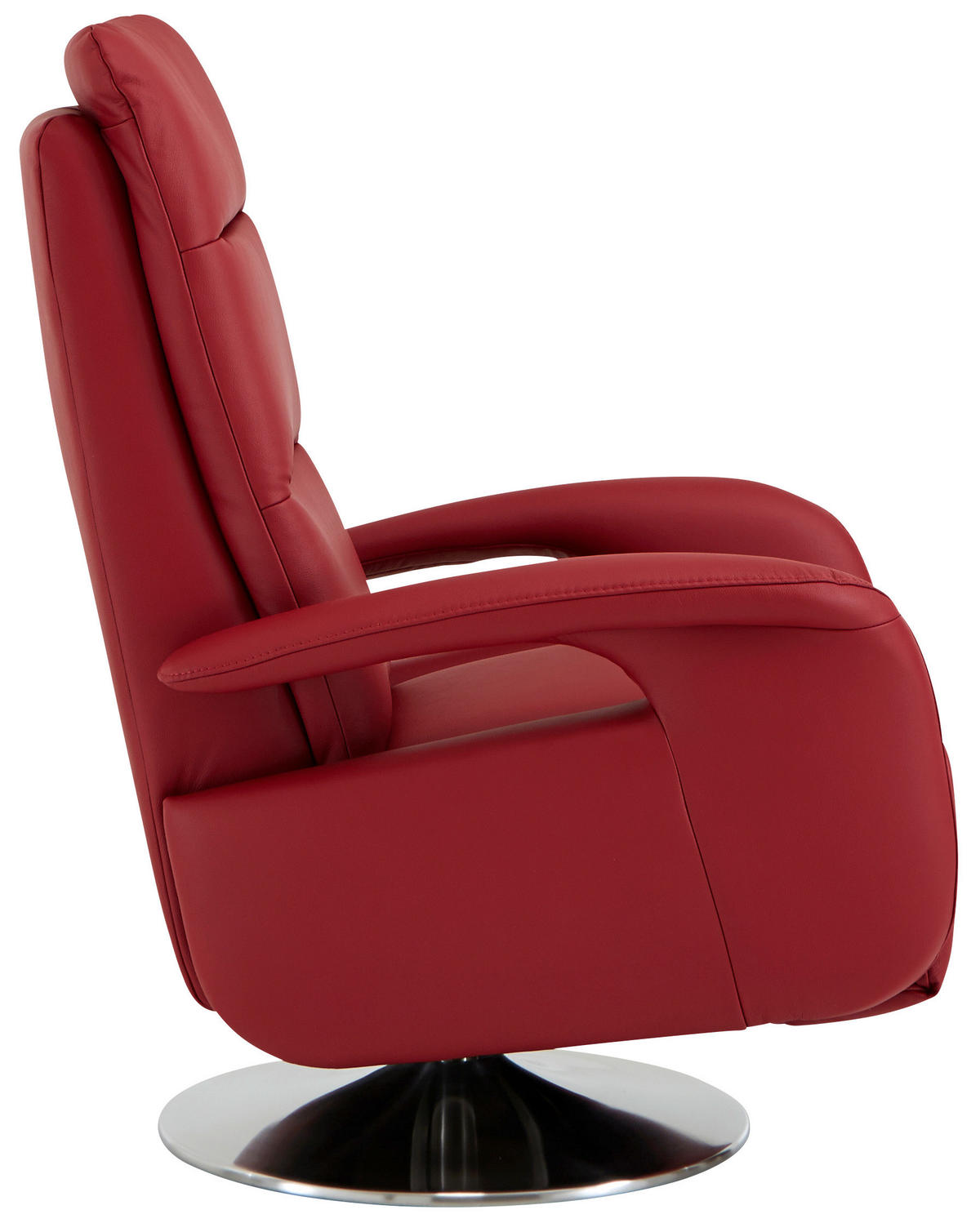 RELAXSESSEL in Leder Rot  - Edelstahlfarben/Rot, Design, Leder/Metall (84/88/110cm) - Beldomo Premium