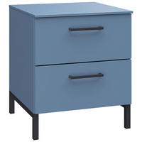 NACHTSCHRANK 42/51/41 cm, Blau,  - Blau/Schwarz, Design, Holzwerkstoff/Metall (42/51/41cm) - Novel
