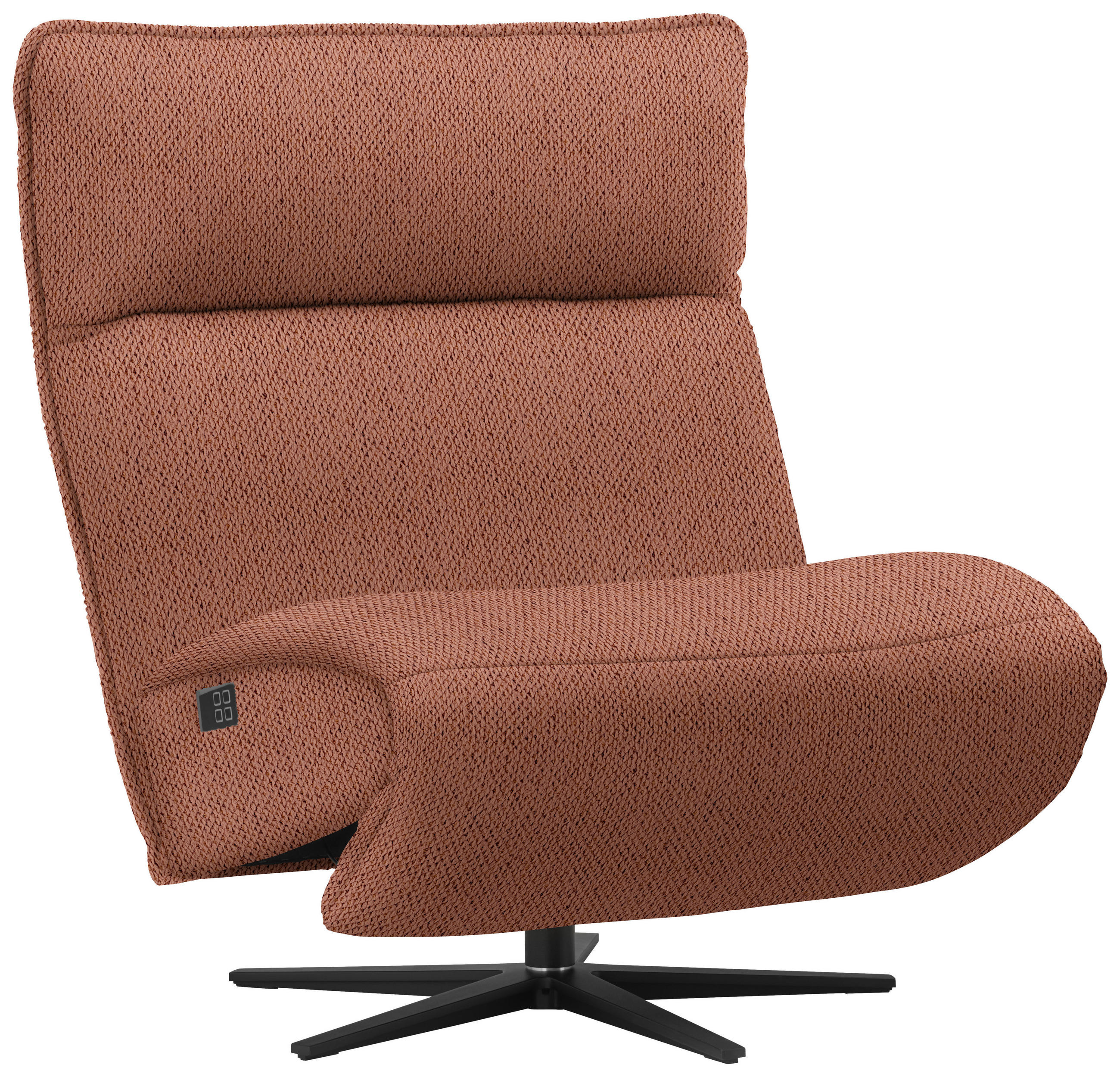 RELAXSESSEL in Textil Terracotta  - Terracotta/Schwarz, Modern, Textil/Metall (90/106/96cm) - Chilliano