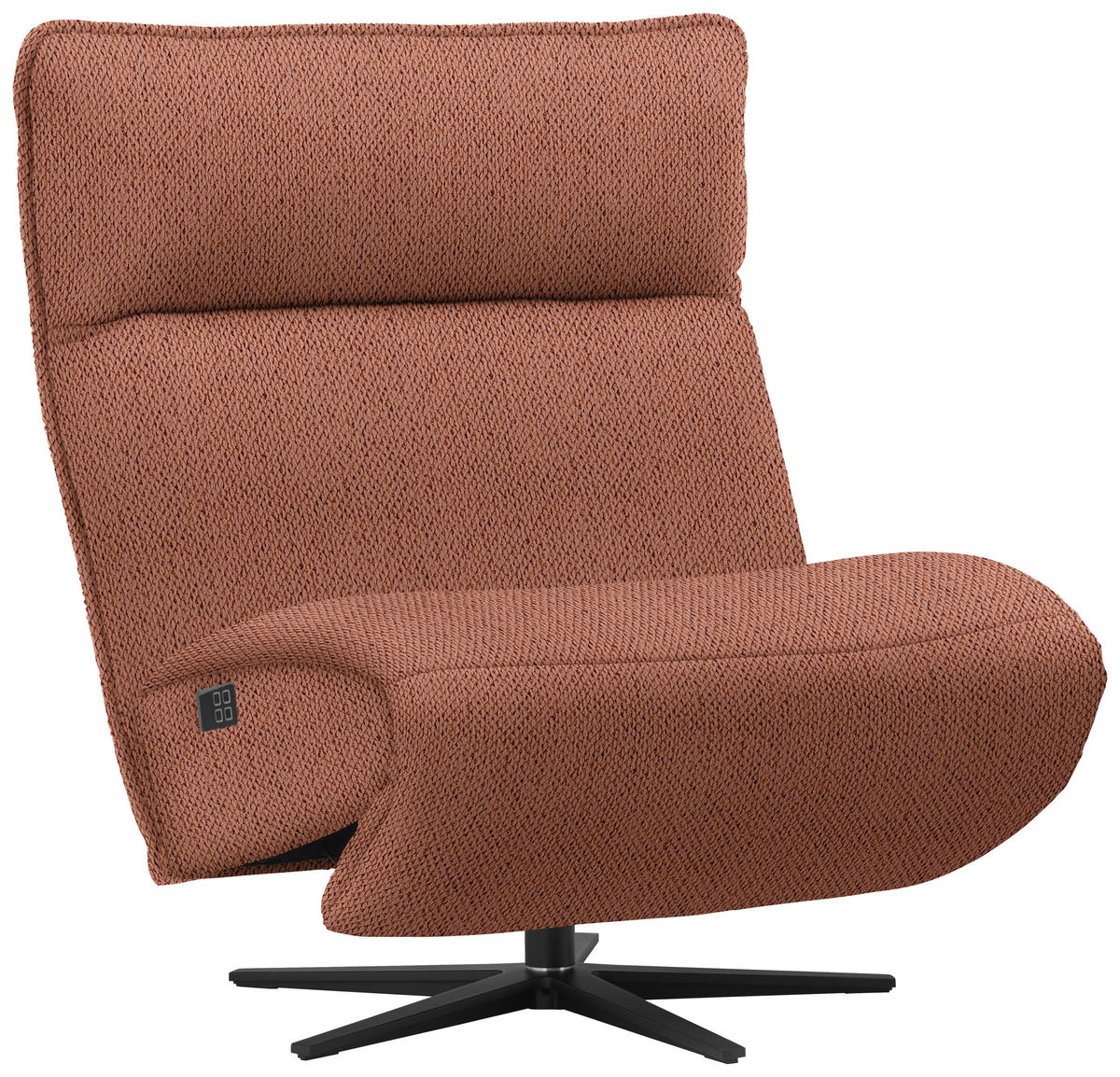 RELAXSESSEL in Textil Terracotta  - Terracotta/Schwarz, Modern, Textil/Metall (90/106/96cm) - Chilliano