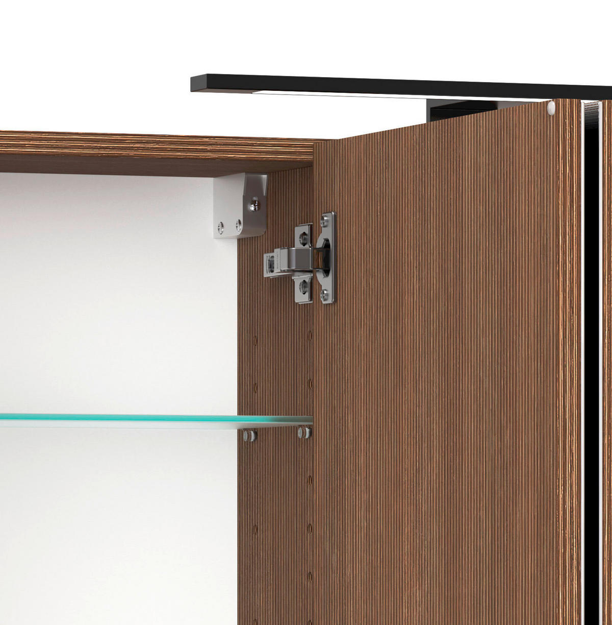 BADEZIMMER 3-teilig  in 80 cm  - Dunkelbraun/Schwarz, Natur, Glas/Holzwerkstoff (80cm) - Held