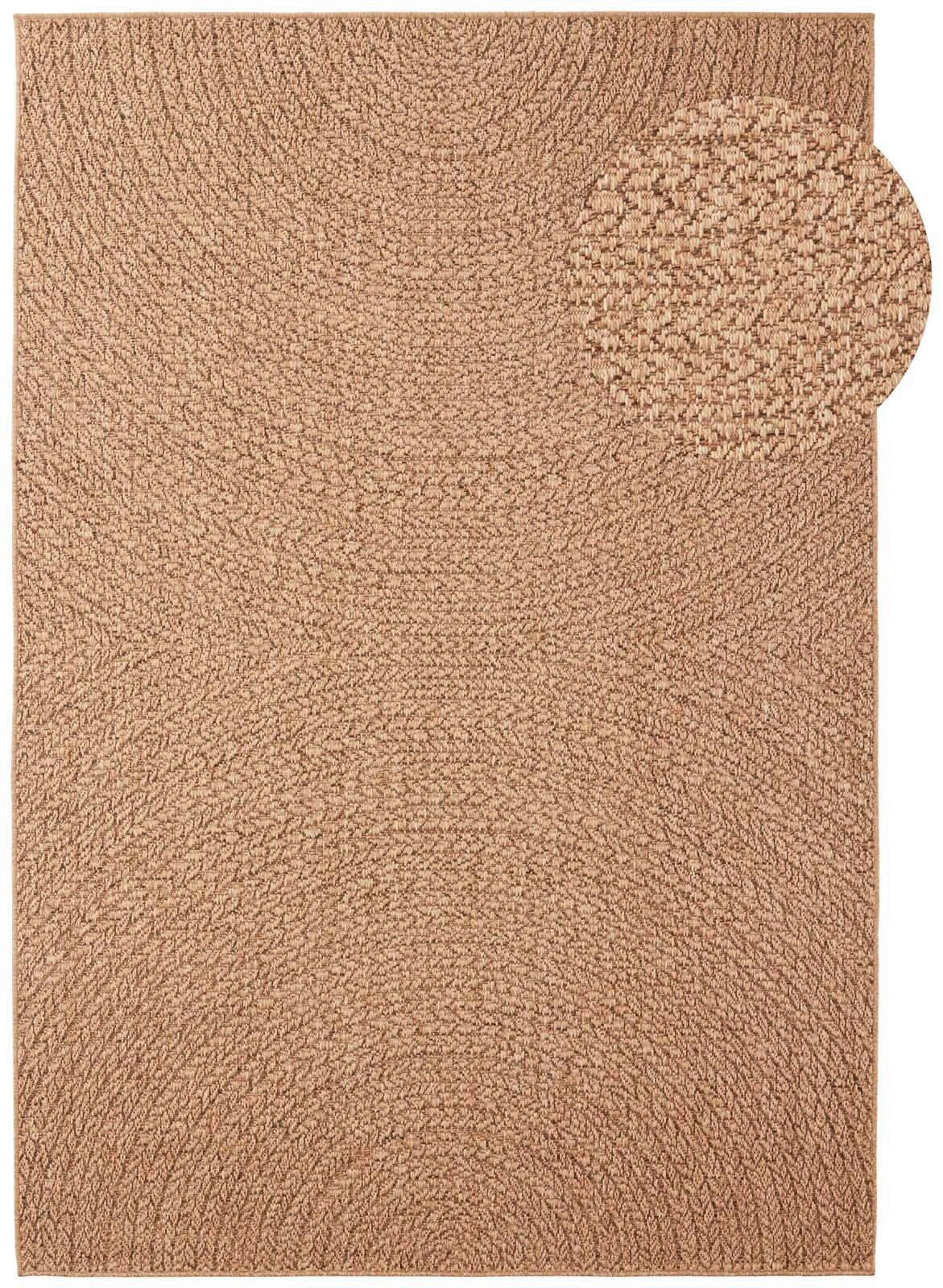 OUTDOORTEPPICH für Terrasse und Balkon 140/200 cm Borneo Welle Beige  - Beige, KONVENTIONELL, Textil (140/200cm) - Ambia Garden