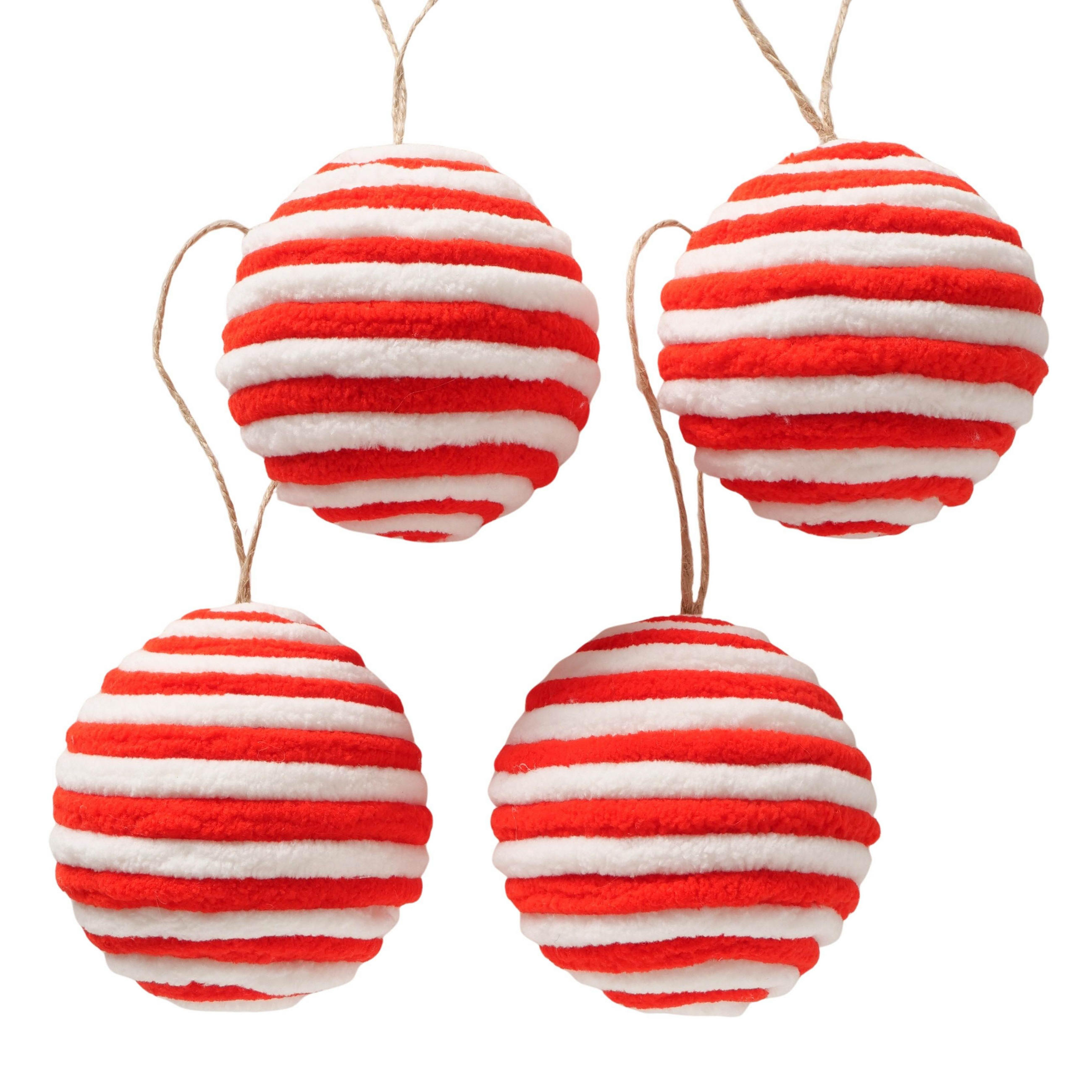 CHRISTBAUMANHÄNGER 8 cm  - Rot/Weiß, Basics, Kunststoff/Textil (8cm) - Boltze Home