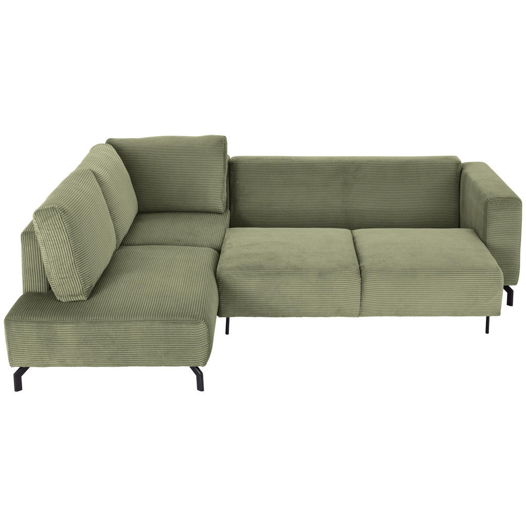 Thumbnail - P & B Ecksofa, Grün, Textil, 3-Sitzer, Ottomane links, L-Form, 272x210 cm, Made in EU, Liegefunktion, Wohnzimmer, Sofas ...