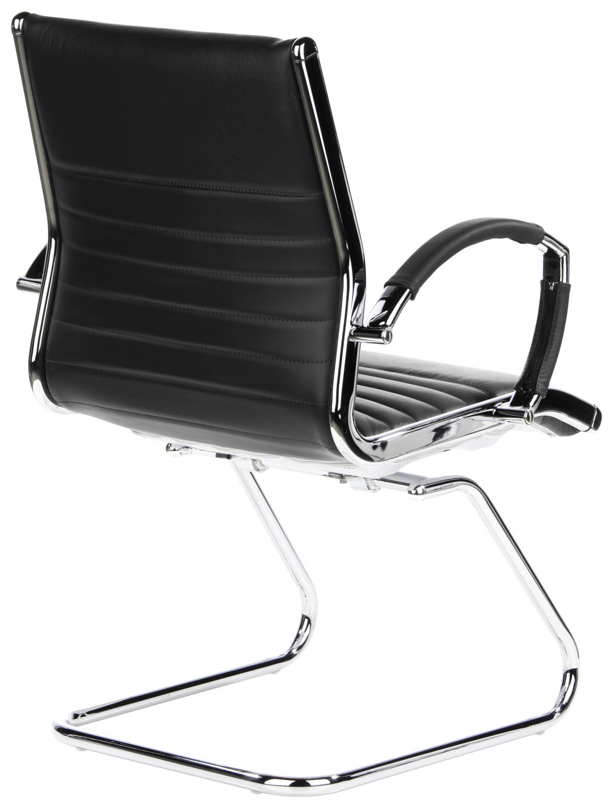 KONFERENČNI STOL tekstil, usnje črna, barve kroma  - barve kroma/črna, Moderno, kovina/tekstil (62/94/46cm) - MID.YOU