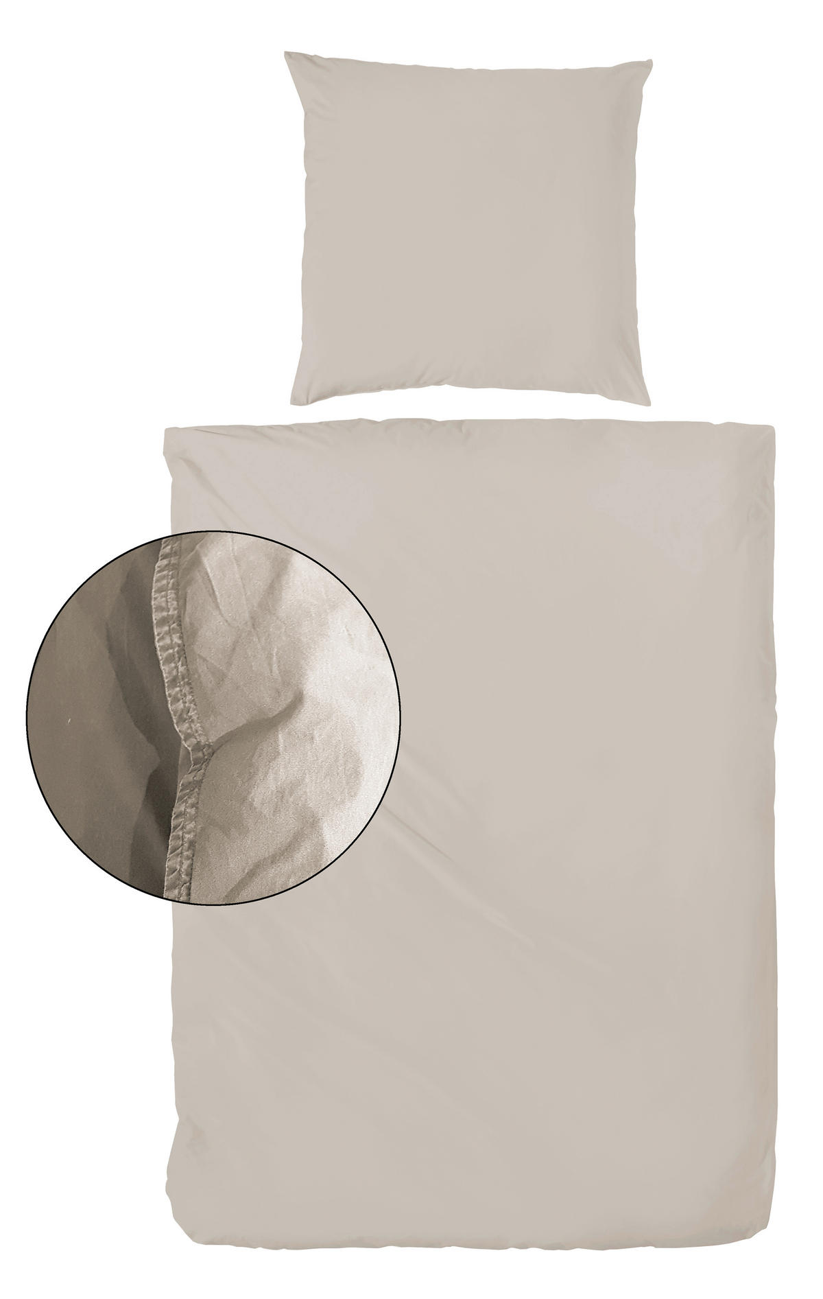 BETTWÄSCHE Renforcé 155/220 cm  - Beige, Basics, Textil (155/220cm)