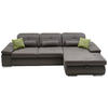 ECKSOFA in Flachgewebe Hellgrau  - Chromfarben/Hellgrau, Design, Textil (309/195cm) - Beldomo Style