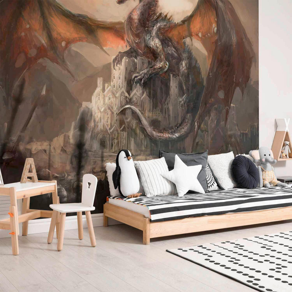 FOTOTAPET 300/210 cm  - orange/brun, Lifestyle, textil (300/210cm) - artgeist