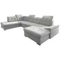 WOHNLANDSCHAFT Silberfarben Mikrofaser  - Chromfarben/Silberfarben, Design, Kunststoff/Textil (212/330/169cm) - Livetastic