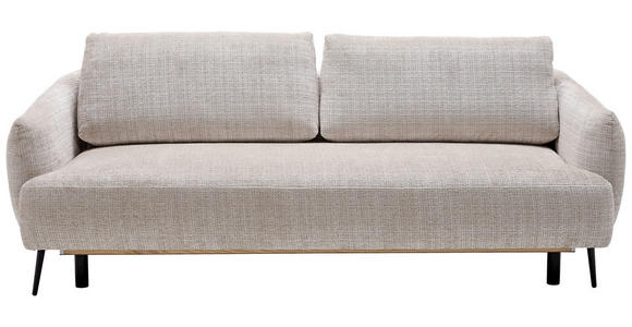 SCHLAFSOFA mit Stoffauswahl, Liegefunktion, Schlafen auf Sitzhöhe, Rücken echt Chenille Grau - Schwarz/Grau, KONVENTIONELL, Textil/Metall (228/75/98cm) - Carryhome