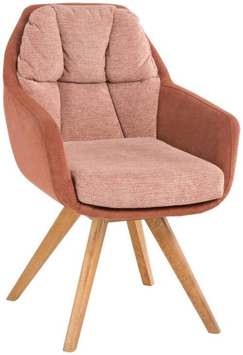 ARMLEHNSTUHL  in Flachgewebe  - Wildeiche/Orange, Design, Holz/Textil (65/85/68cm) - Linea Natura