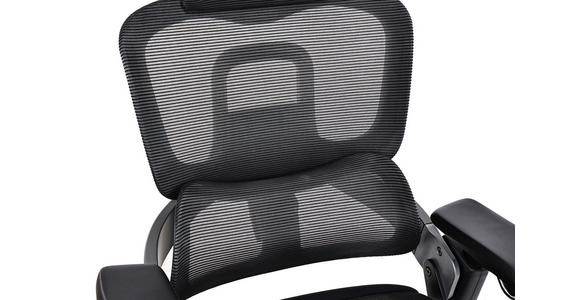 CHEFSESSEL Netzbespannung Schwarz  - Schwarz, Design, Kunststoff/Textil (65/114-124/66-73cm) - Novel