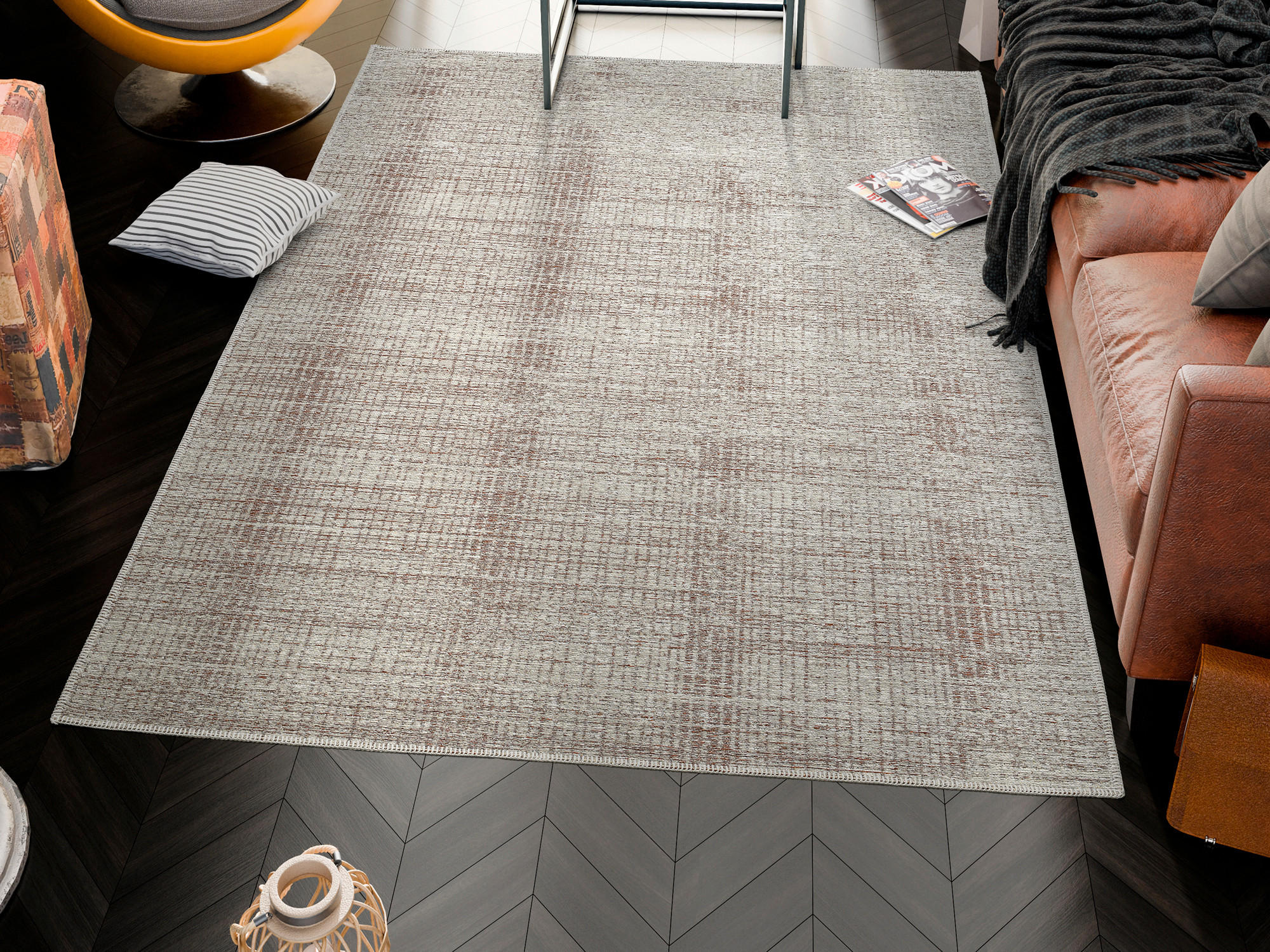 Chic: MUSTERRING Flachwebetepp 206/250 cm PLAINS Braun, Beige  - Beige/Braun, Design, Textil (206/250cm) - Musterring