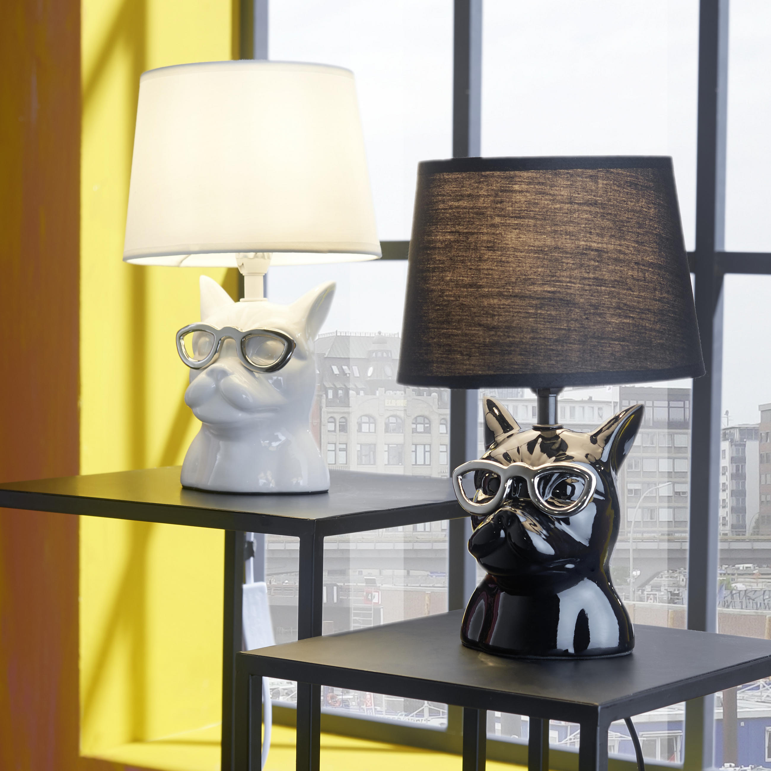 BORDSLAMPA 18/29 cm   - kromfärg/svart, Lifestyle, textil/keramik (18/29cm)