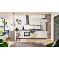 BUCĂTĂRIE FĂRĂ ELECTROCASNICE  - alb/antracit, Modern, material pe bază de lemn (320cm) - Welnova