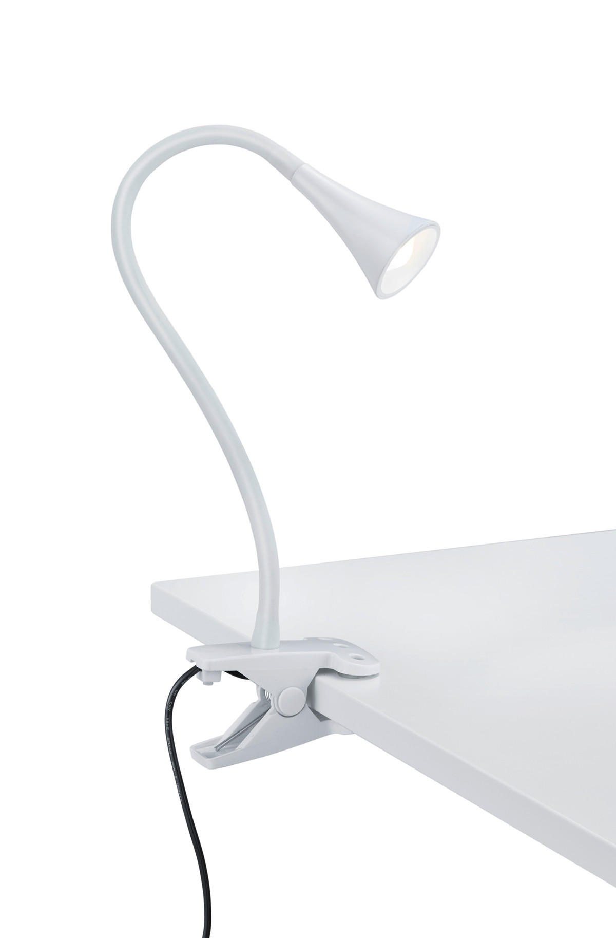 LED LAMPA SA ŠTIPALJKOM - bela, Osnovno, plastika (35,0/6,2/33,0cm)