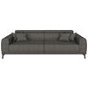 BIGSOFA Webstoff Dunkelgrau  - Dunkelgrau/Schwarz, KONVENTIONELL, Textil/Metall (280/80/110cm) - Carryhome