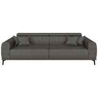 BIGSOFA Webstoff Dunkelgrau  - Dunkelgrau/Schwarz, KONVENTIONELL, Textil/Metall (280/80/110cm) - Carryhome