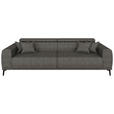 BIGSOFA Webstoff Dunkelgrau  - Dunkelgrau/Schwarz, KONVENTIONELL, Textil/Metall (280/80/110cm) - Carryhome