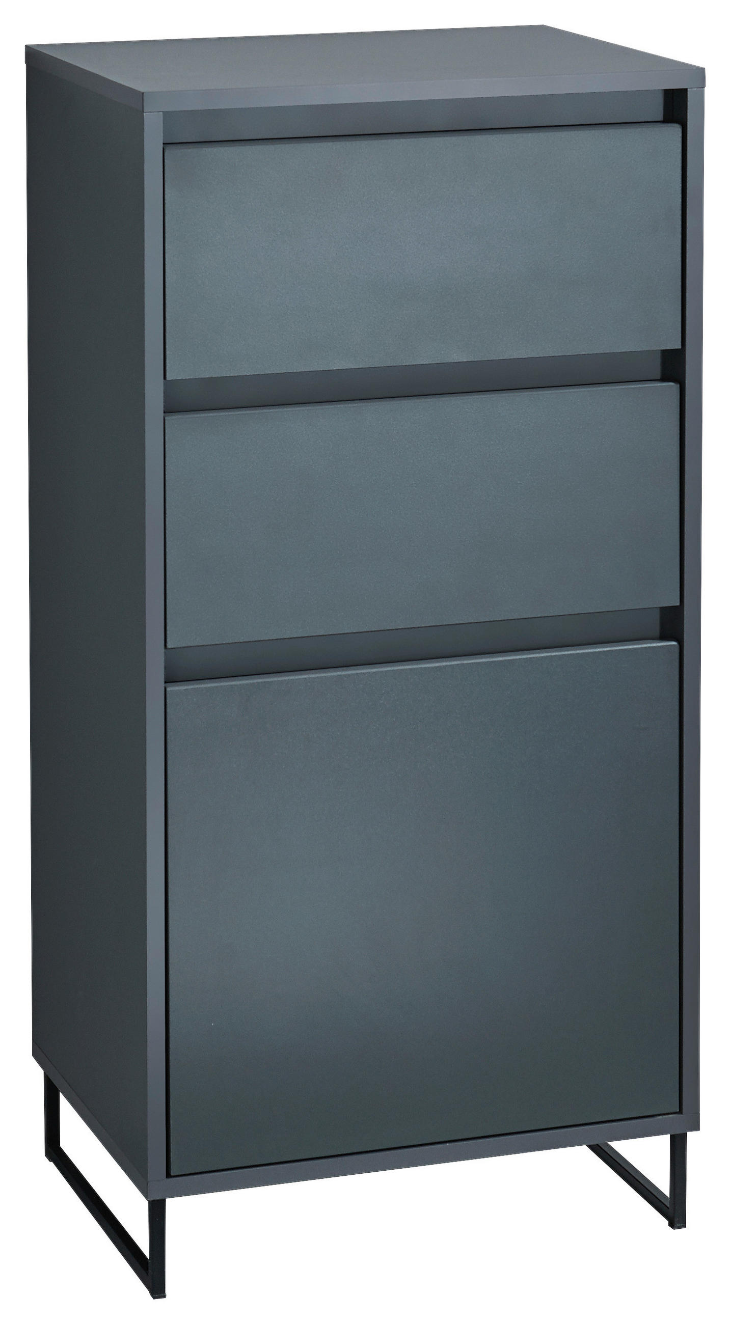 KOMMODE  in 50/103/38 cm  - Anthrazit/Schwarz, KONVENTIONELL, Holzwerkstoff/Metall (50/103/38cm) - Carryhome