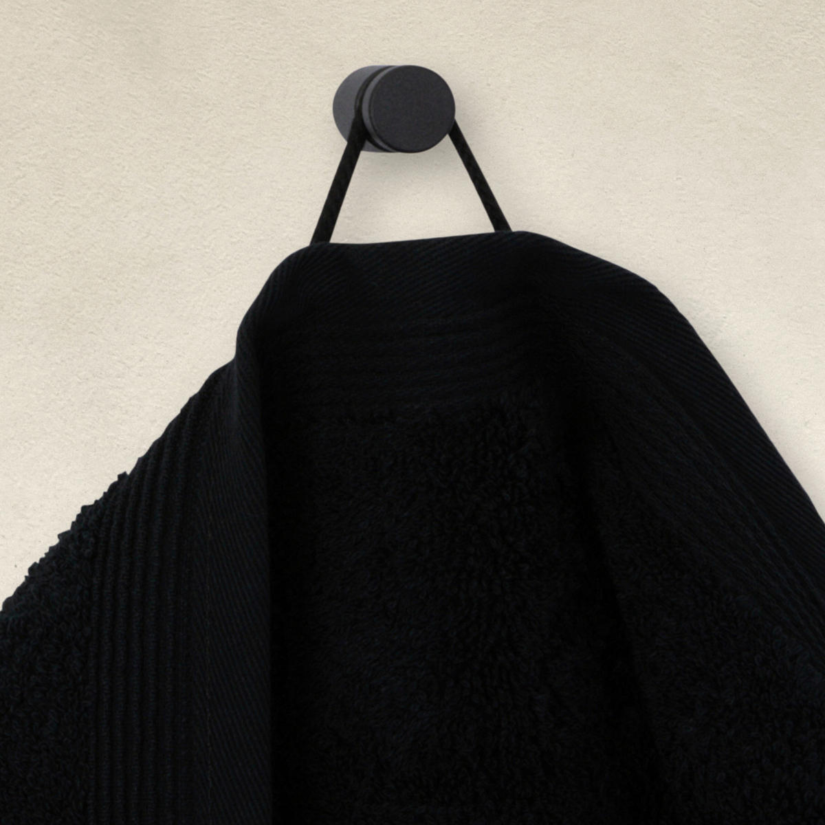 HANDTUCH Superwuschel Schwarz  - Schwarz, Basics, Textil (50/100cm) - Moeve