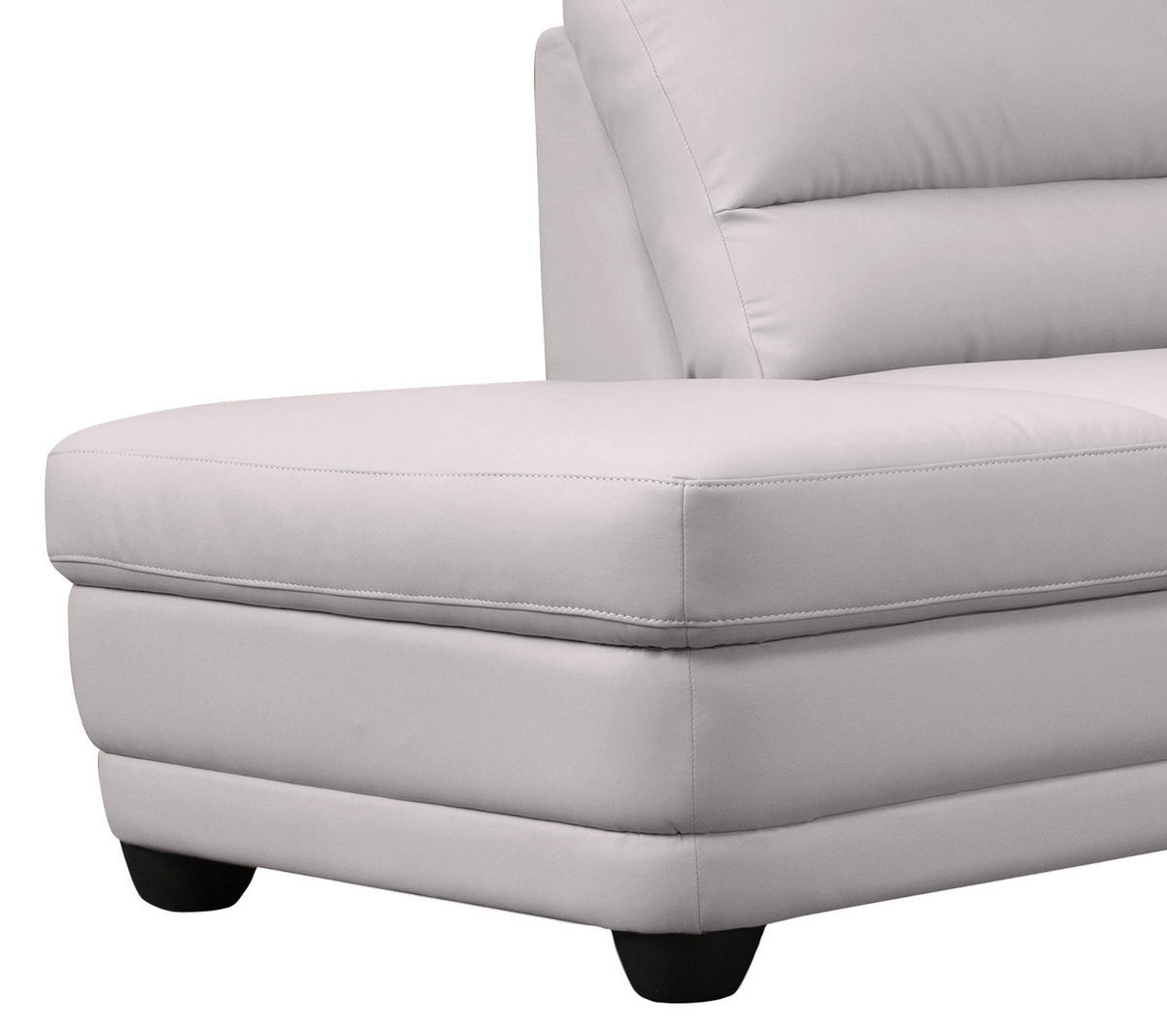 ECKSOFA in Lederlook Hellgrau  225/245 cm  - Hellgrau, Design, Kunststoff/Textil (225/245cm) - Livetastic