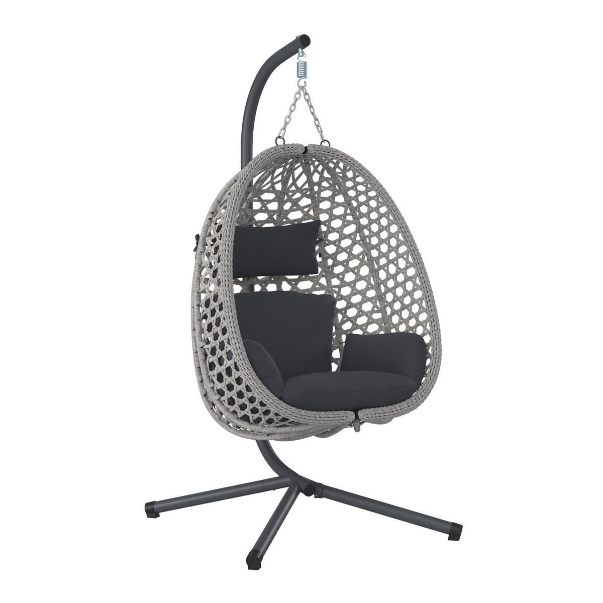 HÄNGESESSEL 94/111/68 cm  - Dunkelgrau/Grau, MODERN, Kunststoff/Textil (94/111/68cm) - Ambia Garden