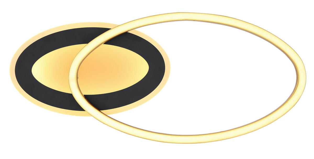 LED-DECKENLEUCHTE 24 W    53/23,5/7 cm  - Goldfarben/Opal, Design, Kunststoff/Metall (53/23,5/7cm) - Globo