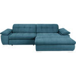 ECKSOFA in Mikrofaser Blau  - Chromfarben/Blau, Design, Textil/Metall (265/180cm) - Carryhome