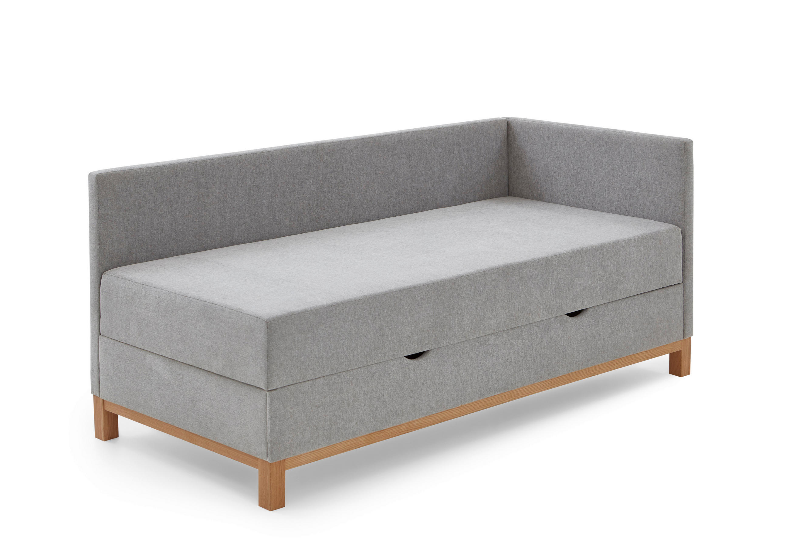 BOXBETT 120/200 cm  in Hellgrau  - Eichefarben/Hellgrau, Design, Holz/Textil (120/200cm) - Boxxx