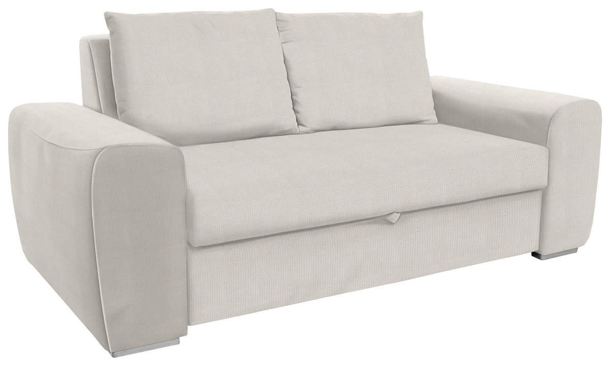 SCHLAFSOFA in Beige  - Chromfarben/Beige, Design, Holz/Textil (199/92/97cm) - Hom`in