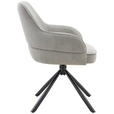 ARMLEHNSTUHL  Sitzfläche 360° drehbar, automatische Rückholfunktion Webstoff  - Hellgrau/Schwarz, Design, Textil/Metall (62/86/65cm) - Carryhome