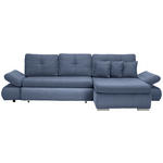 ECKSOFA in Webstoff Blau  - Chromfarben/Blau, Design, Kunststoff/Textil (302/187cm) - Carryhome