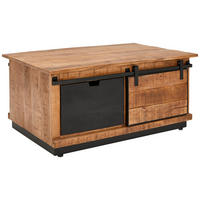 KONFERENČNÍ STOLEK, hnědá, černá, dřevo, kov, 100/45/66 cm - černá/hnědá, Natur, kov/dřevo (100/45/66cm) - Livetastic