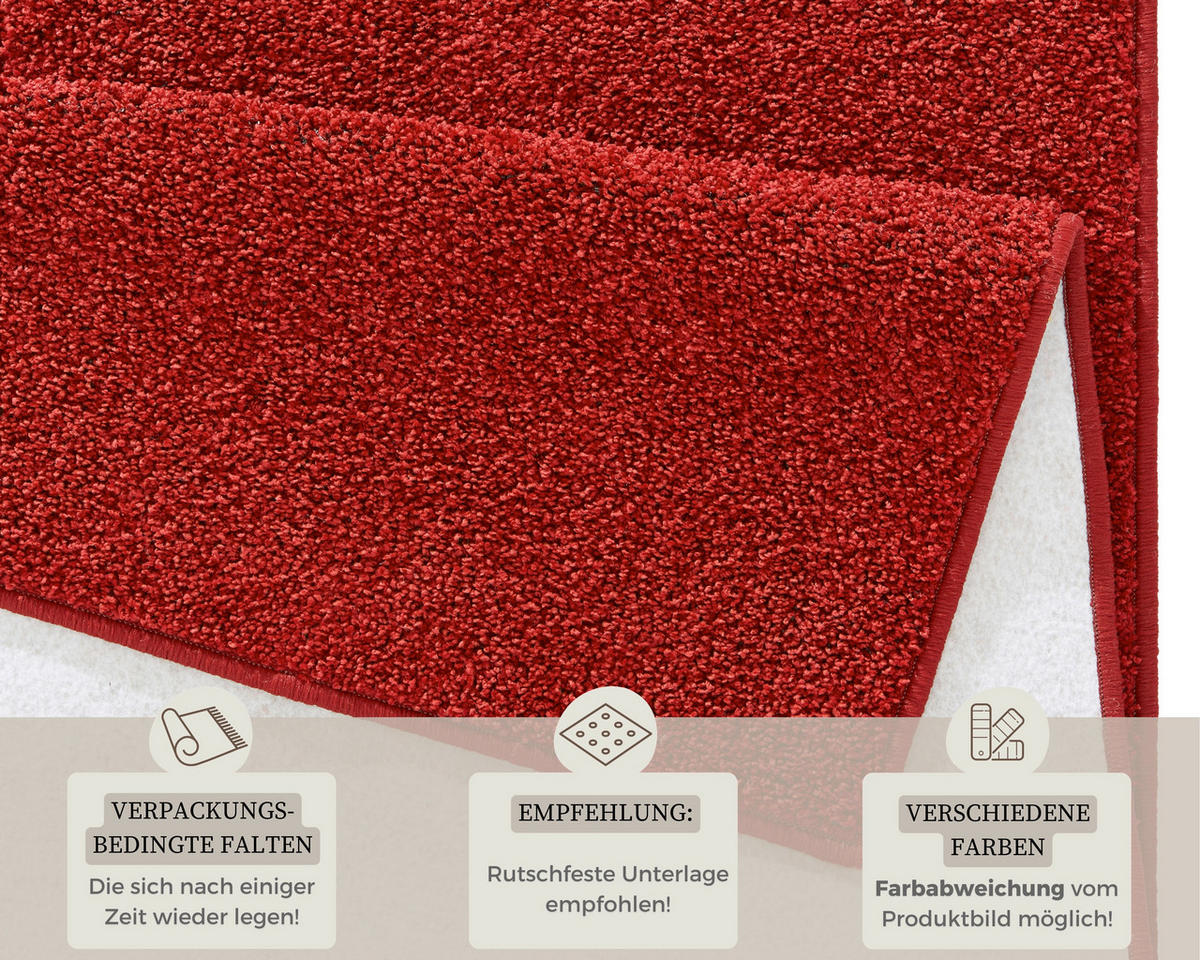 LÄUFER 80/300/300 cm Pure  - Rot, Basics, Kunststoff (80/300/300cm)
